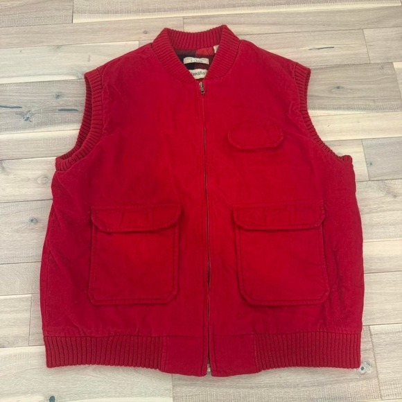 St. John's Bay Other - St. John's Bay Red corduroy vest with pockets and zipper, Size XL #cords #gilet